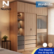 Sliding Glass Door Wardrobe | Modern Wood Finish with Easy Assembly | HDB BTO Bedroom Storage Soluti