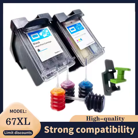 Vilaxh For HP 67XL Ink Cartridge for HP 67 HP67 HP67xl Deskjet 2723 2721 2700 6020 6052 6055 6420 64