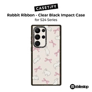 CASETiFY Impact Case for S24 Plus / S24 Ultra - Rabbit Ribbon Clear Black