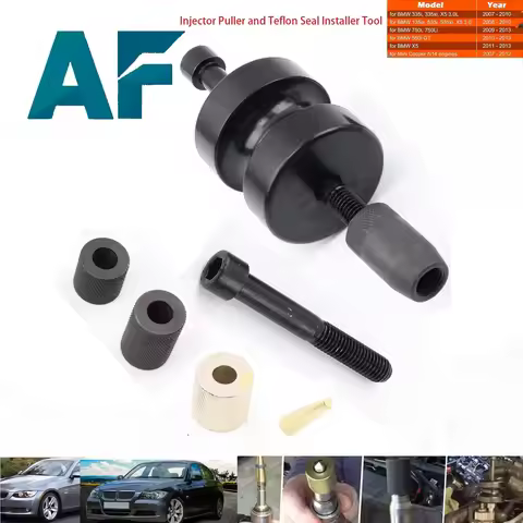Injector Puller and Teflon Seal Installer Tools Set Fits for BMW N14 N18 N54 N63 Diesel Engines repl