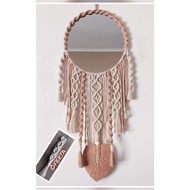 Makeup mirror with lovely border decoration, macrame border mirror