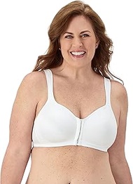 Women's 18 Hour E52E Front Close Extra Back Support Wireless Bra< Single or 2 Pack, White, 40DD