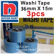 WASHI TAPE (3 Pcs) 36MM X 15M nippon paint painting easy tape / painter tape
