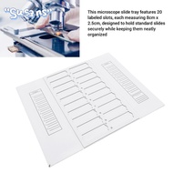 SUSANS 20/30 Places Microscope Slide Box, White Paper Material Specimen Slide Holder, Flat Plate Sha