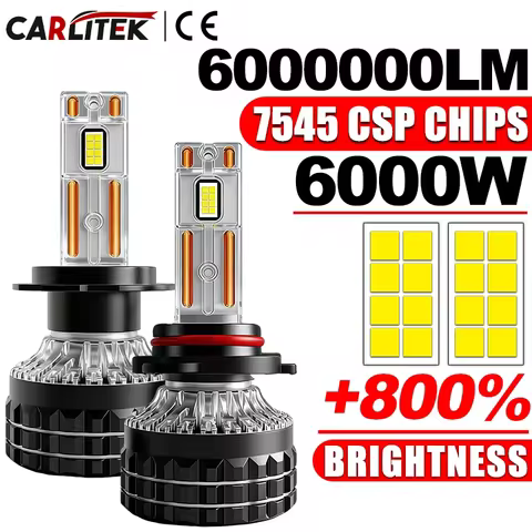 H7 Canbus LED Headlight Bulbs 6000W K5C Plus H7 H4 H11 H8 H1 9005 HB3 9006 HB4 9012 Turbo Auto Headl