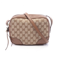 【二手】Gucci GUCCI Bree GG帆布單肩包 449413 米色/ブラウン帆布皮革 Bree單肩包 女士二手 A