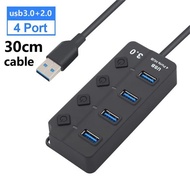 Hub USB 3.0 Đa USB Tốc Độ Cao Splitter 7 Cổng 5Gbps Hub Bộ chuyển đổi điện Với Chuyển Đổi Cáp Dài Vớ