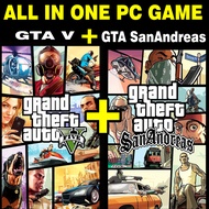 GRAND THEFT AUTO V + GTA SAN ANDREAS  ALL IN ONE PC GAME INSTALLER FOR DESKTOP AND LAPTOP  64gb FLASHDRIVE