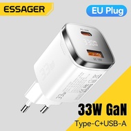 Essager 33W GaN USB C Charger Digital Display PD Fast Charging For iPhone16 15 14 13 12 Max Pro iPad