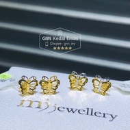 EMAS 375 SUBANG 375 GOLD EARRINGS BUTTERFLY DESIGN S121