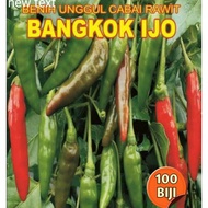 Isi 100 Benih Biji - Benih Cabai Rawit BANGKOK IJO - Bibit Cabe Hijau -Bibit Sayuran Benih Sayuran Repack