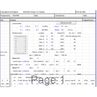 Rectangular RC Column Design Analysis Excel Spreadsheet