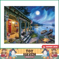 [sgstock] Buffalo Games - Darrell Bush - Moonlight Lodge - 1000 Piece Jigsaw Puzzle - [Moonlight Lod