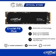 Crucial P2 / P3 Plus NVMe PCIe M.2 2280 Internal SSD Desktop/Laptop SSD Storage 3D NAND (250GB/500GB