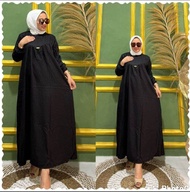 COD - MIDI PANJANG WANITA JUMBOO / DRESS WANITA POLOS RAYON TWIL