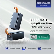 TechPulse 80000maH Laptop Power Bank 100W Super Fast Charging 3 USB/2 TYPE-C Quick Charge Power Deli