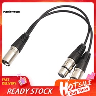 <rainbrown> 03m XLR Y Splitter Cable 3 Pin 1 Male to 2 Female Convertor Adapter Cable