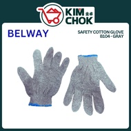 BELWAY Safety Cotton Glove B104GR | Cotton Knitted Hand Gloves B104 - Grey Color