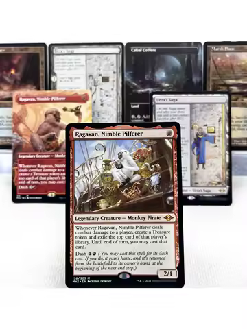 MH2 HOLO7-Ⅰ03 Tcg cards German Black Core Ragavan, Nimble magical Urza's Saga fetch lands Arid Mesa