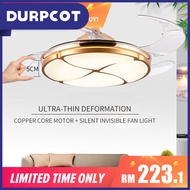 Ceiling Fan Light Invisible Fan Lamp Household Remote Control Integrated Ultra-thin LED Living Room Ceiling Fan Lamp Frequency Conversion Modern 42 Inch Dining Room Fan