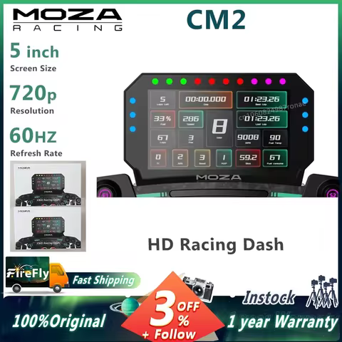 MOZA Racing CM2 HD Racing Dash Works with all MOZA bases Customizable Dashboard UI System 720P HD To