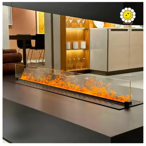Intelligent 3D Simulation Glass Atomized Fireplace with Baffle Stove Smart Electric Fireplace Humidi