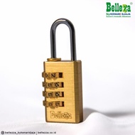 Gembok Nomor BELLEZZA GMB BZ 214 BRASS - Bag padlock gembok koper Tas