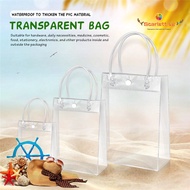 10pcs/lot Transparent PVC Tote with Snap Button Candy Plastic Bag Gift Bags with Handles Christmas Gift Box