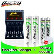 Energizer original AA AAA batteries charger 1.2V AA 2450mAh AAA 900mAh Ni-MH rechargeable batteries 