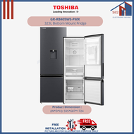 TOSHIBA GR-RB405WE-PMX(06) 323L BOTTOM MOUNT FRIDGE - Morandi Gray - 2 TICKS