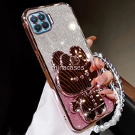 Casing OPPO A93 4g F17 PRO OPPO Reno 4F Reno 3 F5 A73 F7 F17 A73 4G A91 A74 4G F19 with rabbit mirro