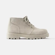 PB men's leather lace-up boots in ecru color