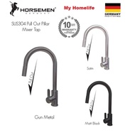 HORSEMEN PULL PUT KITCHEN TAP / STAINLESS STEEL SUS304 / MIXER / BLACK GUN METAL FAUCET ZENROS(NON R
