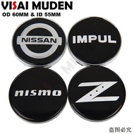 4PCS OD 60MM / ID 55MM Wheel Center Cap NISMO IMPUL Logo Wheel Cover Hub Cap Rim Cap For NISSAN Z