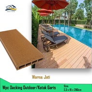 WPC Decking lantai Outdoor Size 290cm bahan PVC Serat garis