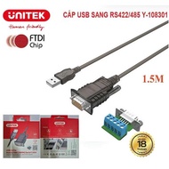 UNITEK Y USB to RS485/RS422 Cable - 108301 DTECH DT-5019 5119 Y-1082A FTDI Chip