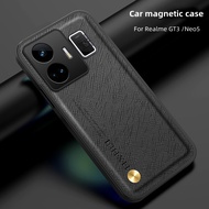 Shockproof Phone Case For Realme GT Neo 5 SE GT3 GTNeo5SE 5G Leather Soft Casing Car Mounted Magneti