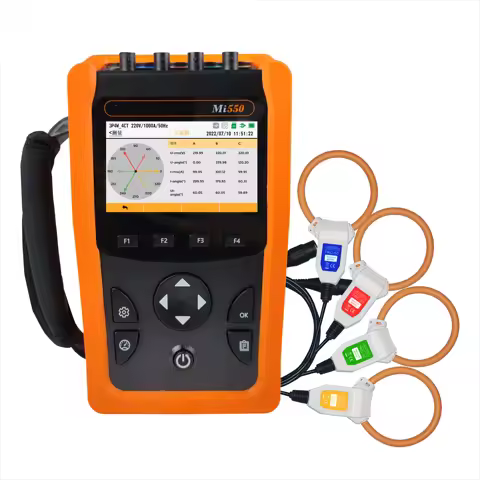 Portable Electricity Meter Energy Logger Handheld 3 Phase Data Recorder Rogowski Power Quality Analy