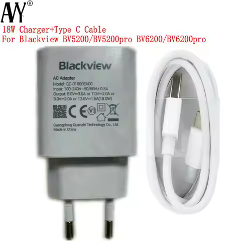 Power Adapter for Blackview BV5200 BV5200pro BV6200 Pro Original Fast Charging 18W EU Travel Charger
