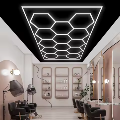 Honeycomb LED Car Detailing Ceiling Light Hexagon Garage Light for Showroom 4S Workshop Barber DIY C