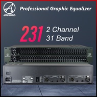 AmpAudio EQ-231 Graphic Equalizer Dual Channel 31-Band Rackmount with XLR & TRS – 4U Analog EQ