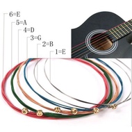 1 Set 6Pcs Rainbow Colorful Guitar Sts E-A For Acoustic Folk Guitar Classic Guitar Multi Color Guitar Parts