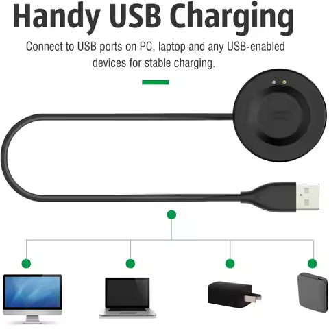 Magnetic Charging Cable for iTECH Fusion 2/3 Smartwatch 1m 5V Black Type C
