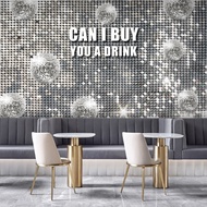 Silver Mosaic Clothing Store ktv Box Wallpaper Fashion Influencer Sequins Live Colorful Photo Backgr