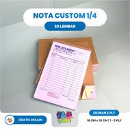 Print Custom Notes 1/ 4 1-3 Ply Free Design Free Logo bebas Your Own Name Y&H YUDHA GRAPHICA