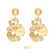 Anting Besar Dua Bunga Elegant Anting Gantung Fashion Flower Petal Earrings