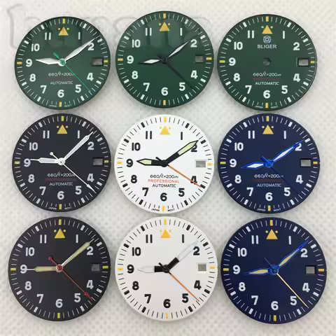 NH35 aviation-style watch luminous dial with hands and Arabic numerals are suitable for NH35A NH36 N