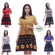Dress Brokat Salur Jumputan Batik Etnik Modern Baju Pergi Pesta Kerja