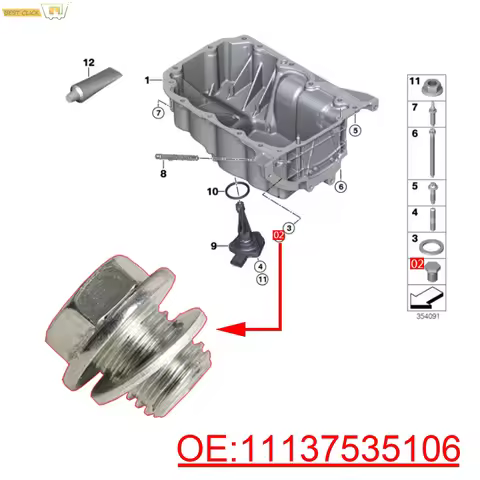 Engine Oil Drain Plug For BMW 1 3 5 Series X1 X3 X5 Z4 E46 E81 E82 E87 E88 E89 E90 F20 F21 Mini Conv