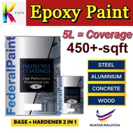 Epoxy Floor Paint  Floor Coating Floor Paint Primer Cat Lantai Epoxy ( 4Liter Paint + 1Liter Hardener )